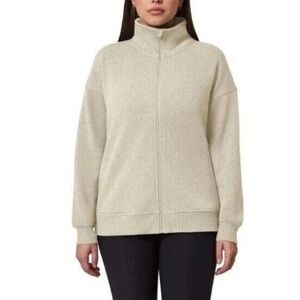 Mondetta Ladies' Fleece Interior, Full Zip Jacket, Beige/Irish Cream, Medium NWT